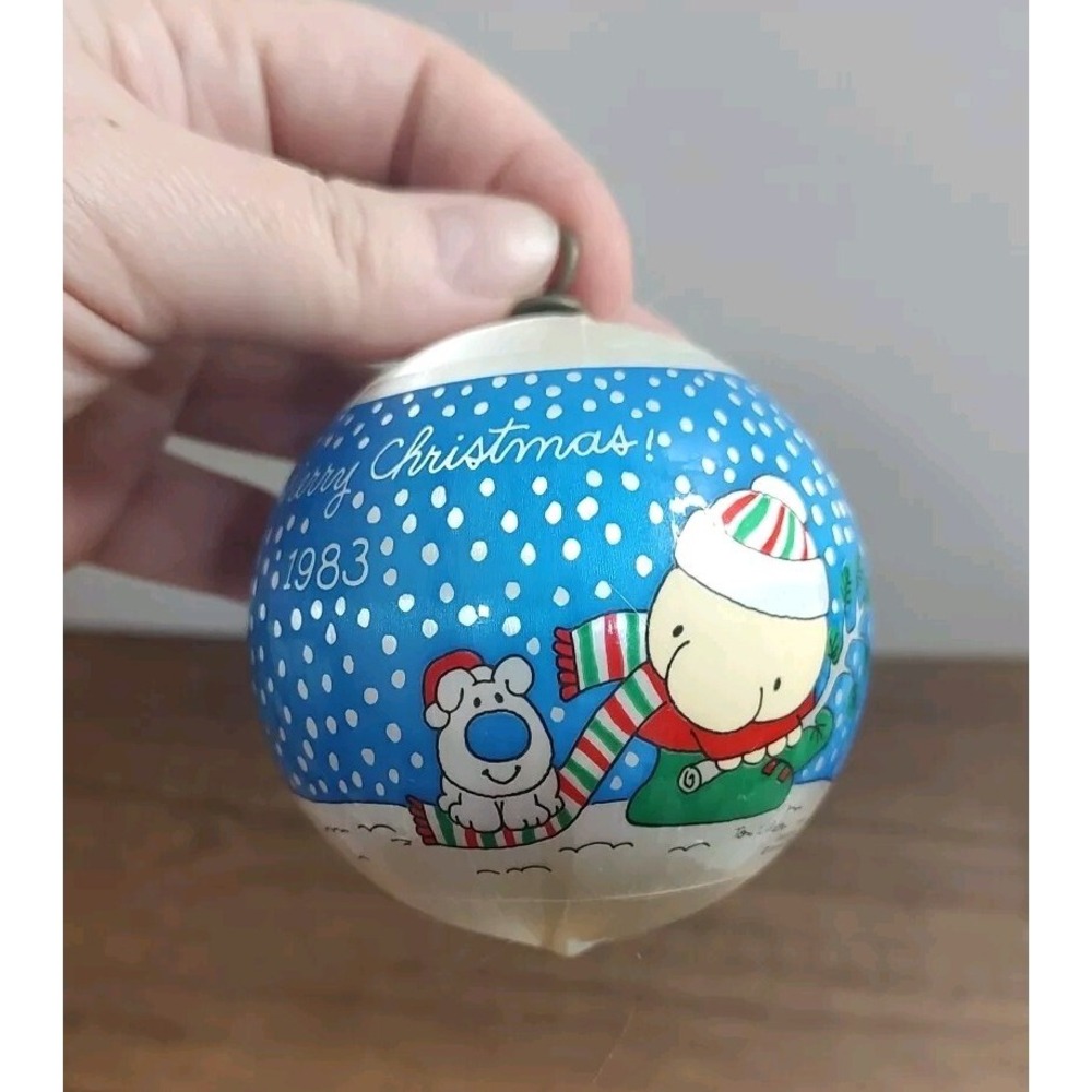 Vintage American Greetings ZIGGY Ornament Satin Christmas Ball 1983 No Box A5